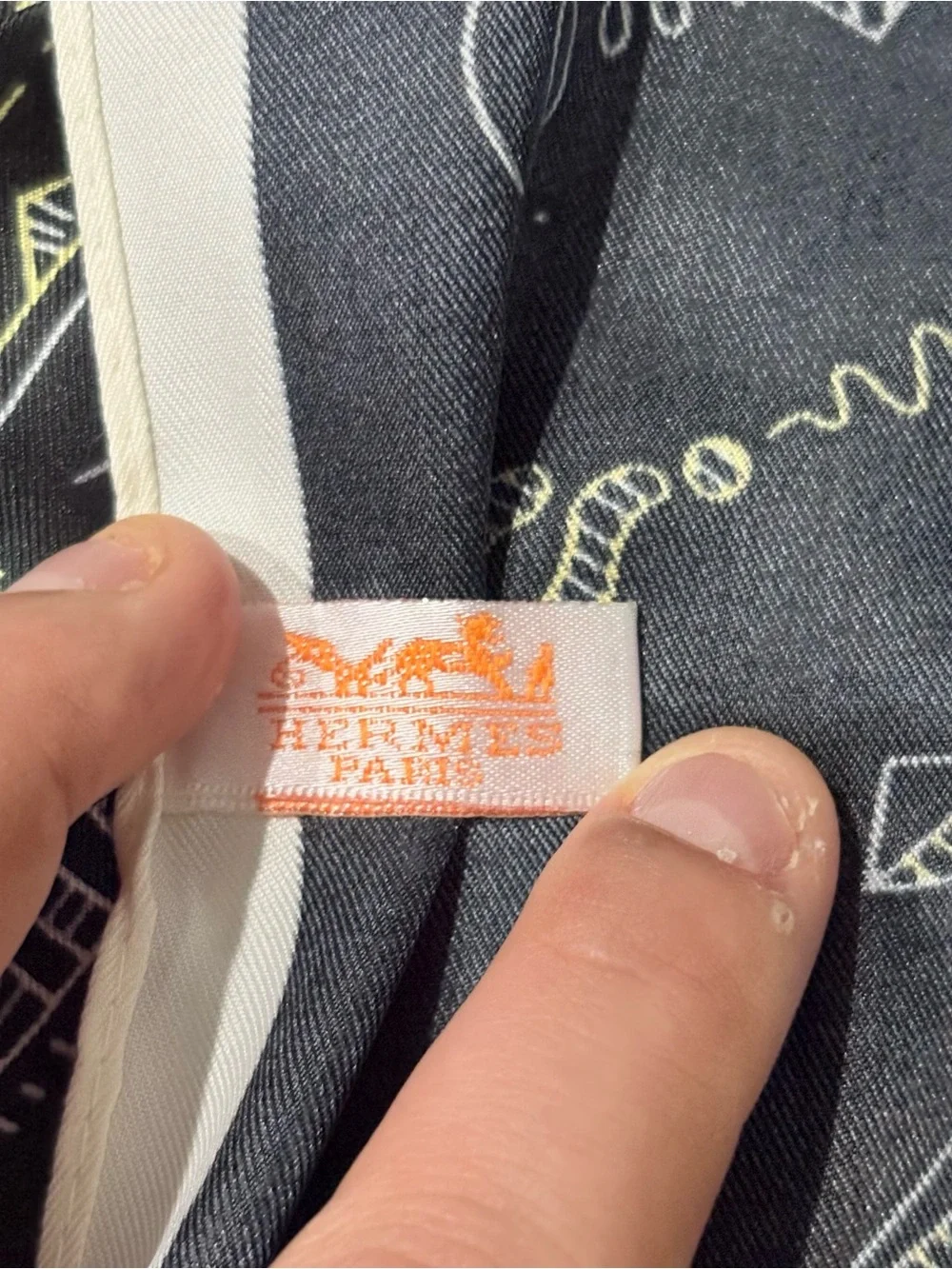 Hermès Black Gold Ivory Horse Carriage Celestial Print Square Silk Scarf 35x35